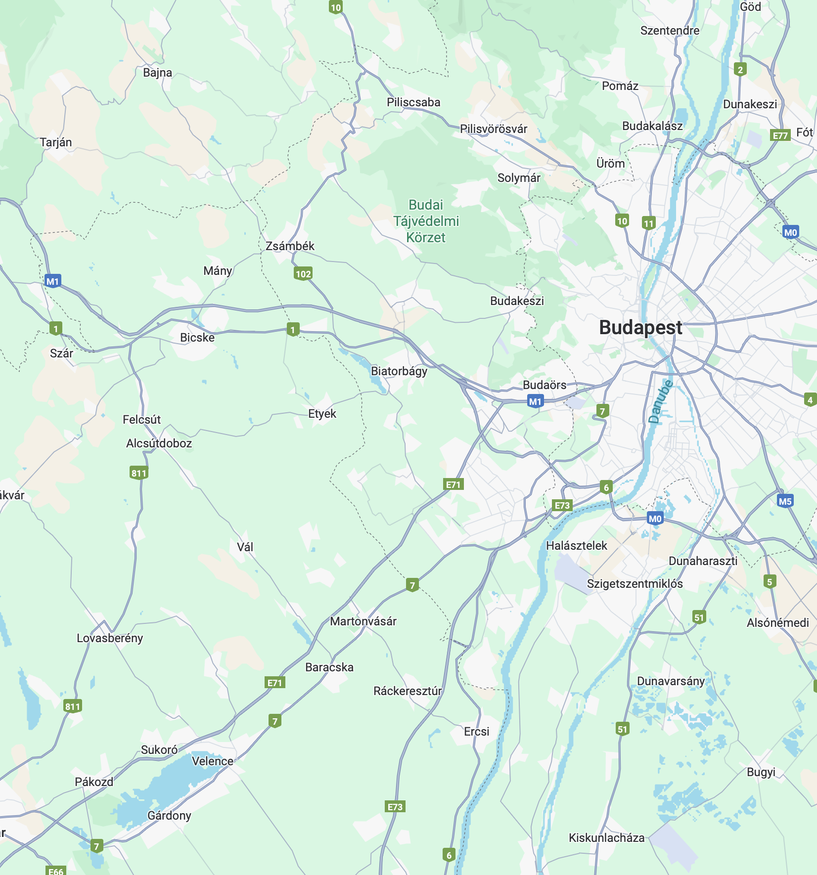 Szolgáltatási terület térképe - Pest megye nyugati része, Fejér megye keleti része
